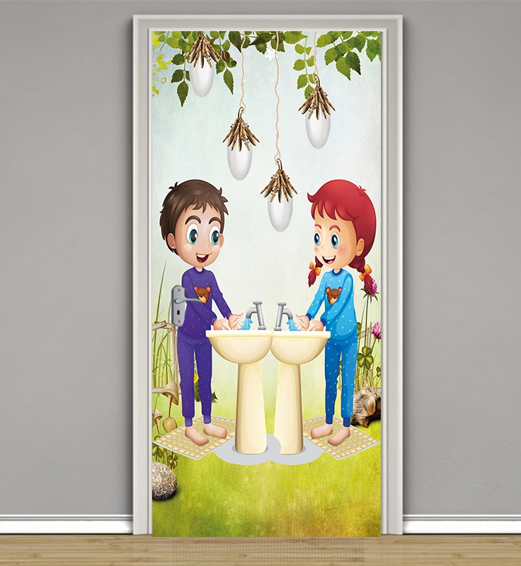 Anaokul WC kapı giydirme