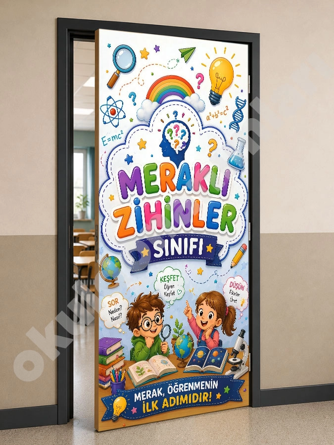 Meraklı Zihinler Sınıfı Kapı Giydirme