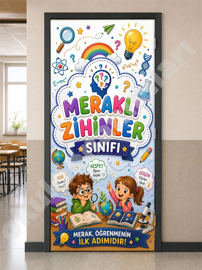 Meraklı Zihinler Sınıfı Kapı Giydirme