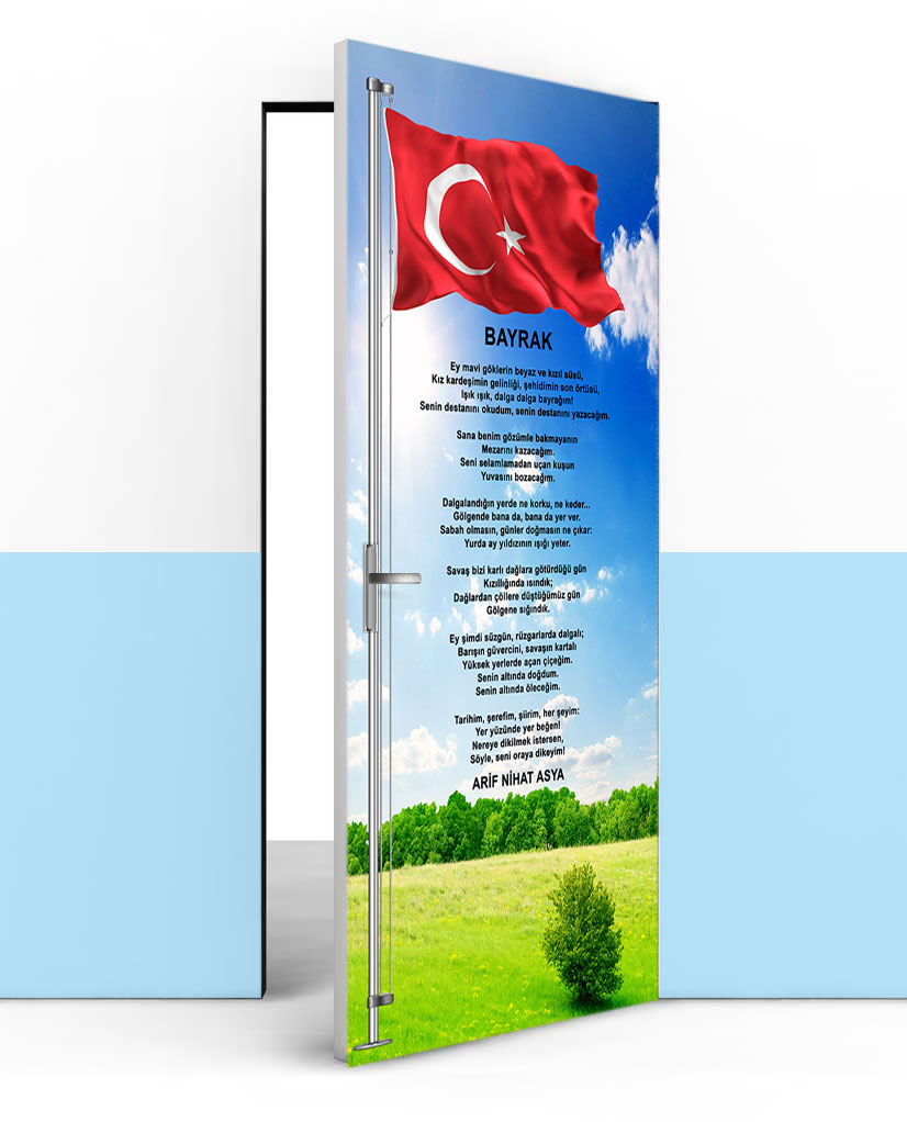 Bayrak Şiiri kapı giydirme