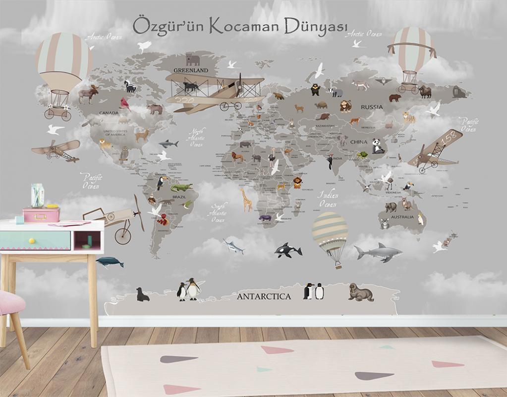 Dünya haritası duvar kağıdı