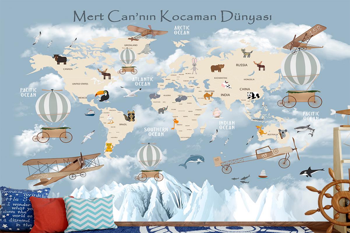 Dünya haritası duvar kağıdı