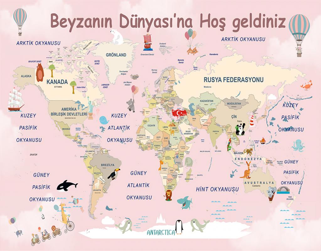 Dünya haritası duvar kağıdı