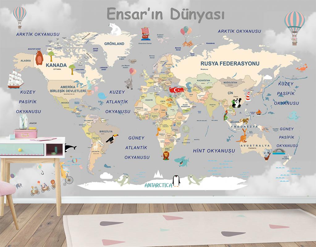 Dünya haritası duvar kağıdı