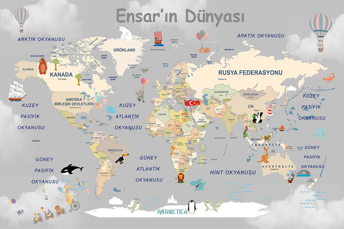 Dünya haritası duvar kağıdı