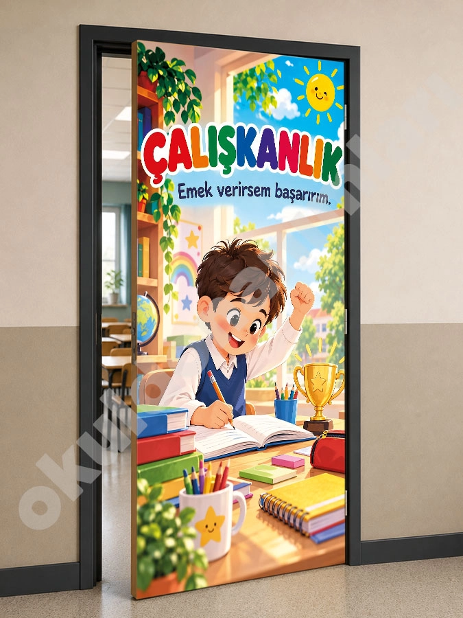 Çalışkanlık Okul Kapı Giydirme