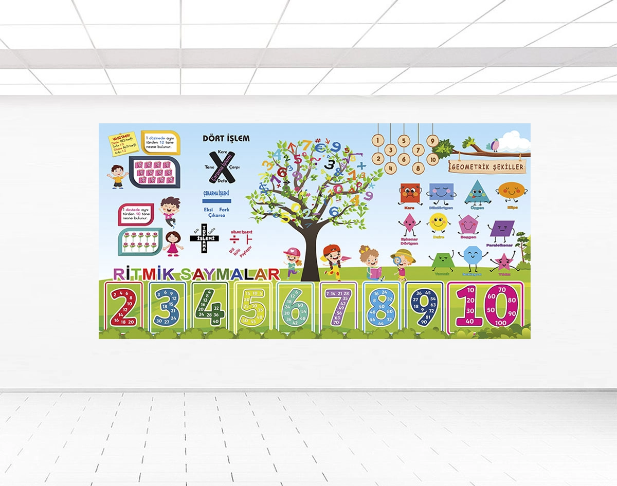 İlkokul matematik okul posteri