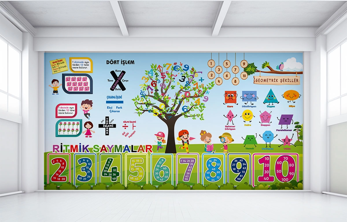 İlkokul matematik okul posteri