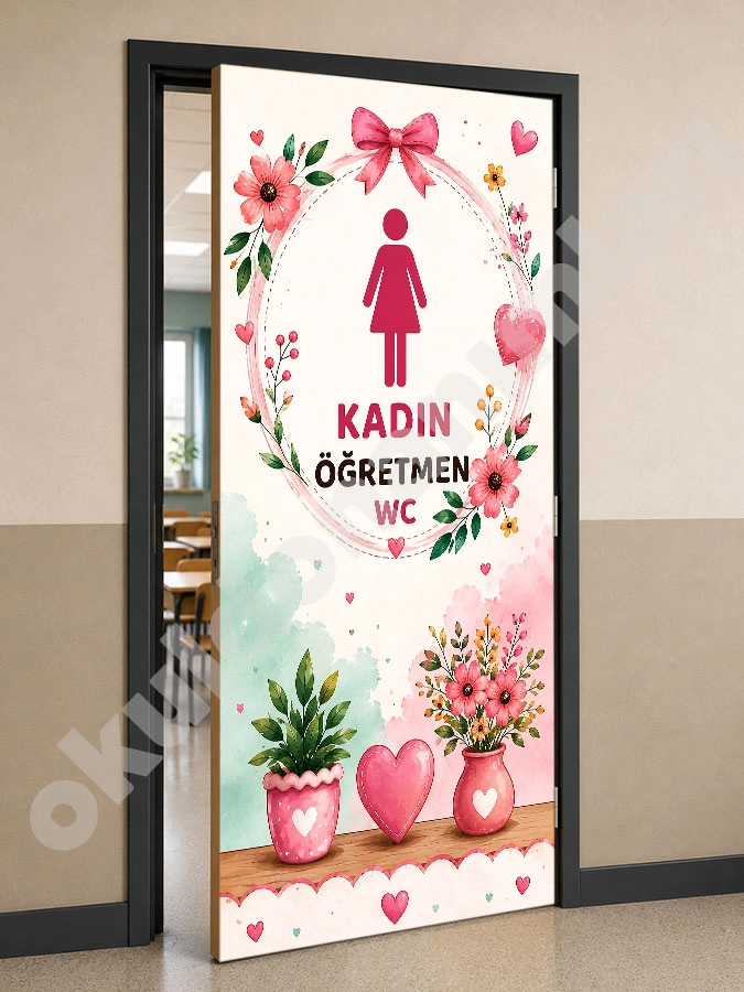 Kadın Öğretmen WC Kapı Giydirme