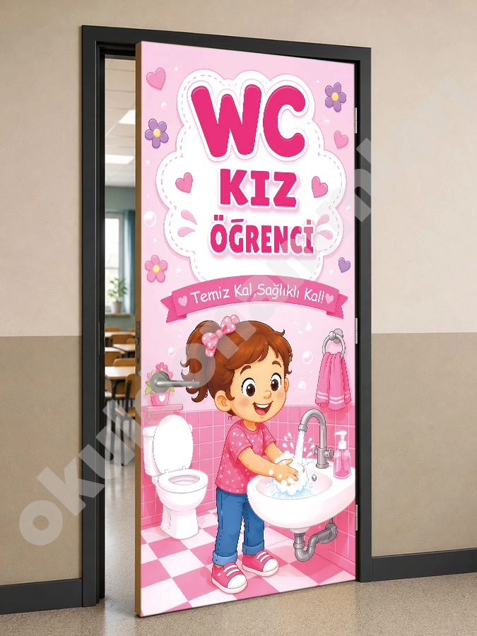 Kız Öğrenci WC Kapı Giydirme
