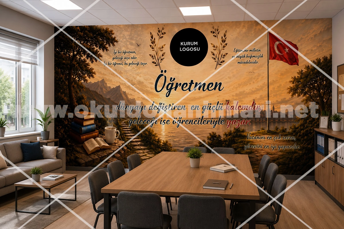 Öğretmen Temalı Okul Posteri