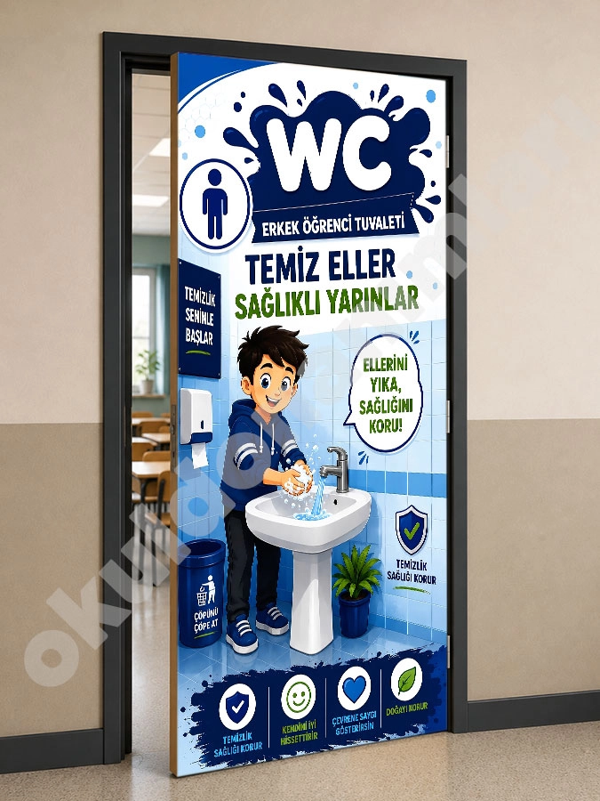 Erkek Öğrenci Tuvaleti Kapı Giydirme