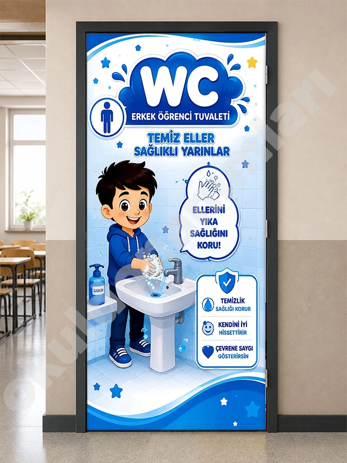 Erkek Öğrenci Tuvaleti Kapı Posteri