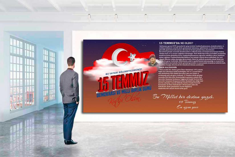 15 Temmuz köşesi, 15 temmuz demokrasi köşesi, 15 temmuz duvar giydirme, 15 temmuz posteri, 15 temmuz afişi, okul posterleri, okul donanımları, okul kapı giydirme
