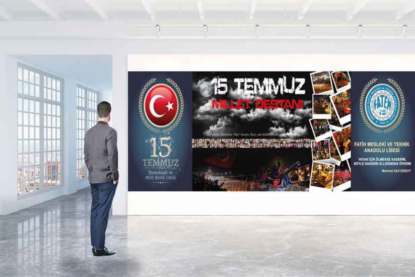 15 Temmuz köşesi, 15 temmuz demokrasi köşesi, 15 temmuz duvar giydirme, 15 temmuz posteri, 15 temmuz afişi, okul posterleri, okul donanımları, okul kapı giydirme