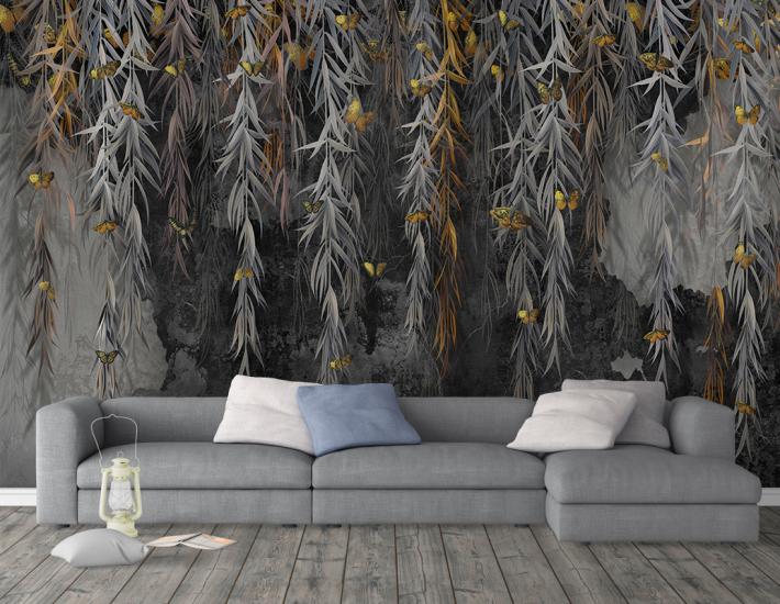 Yapraklı duvar dekorasyonu