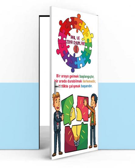 Akıl ve zeka oyunları sınıfı kapı giydirme