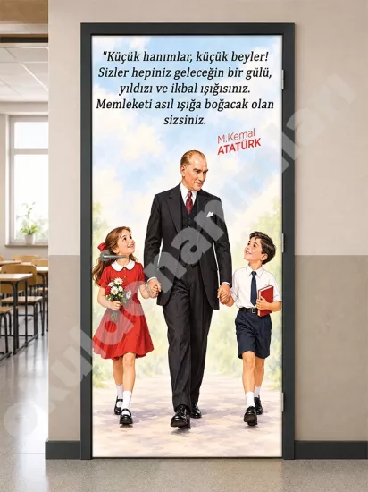 Atatürk ve Çocuklar Kapı Giydirme
