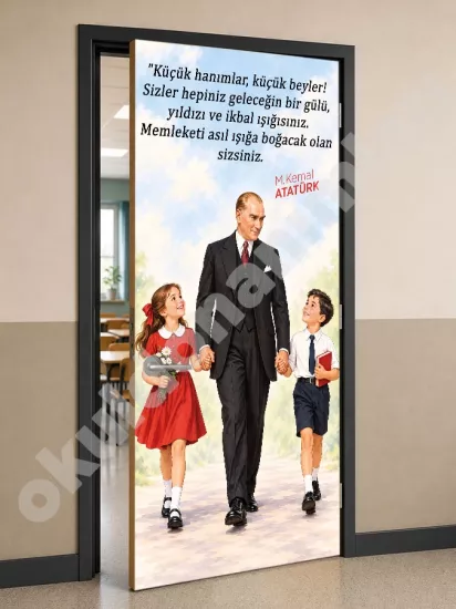 Atatürk ve Çocuklar Kapı Giydirme