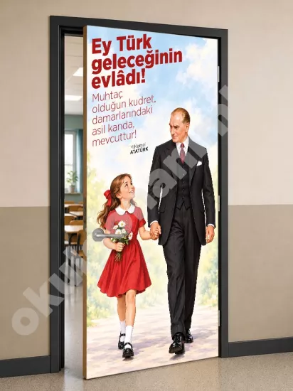 Atatürk ve Çocuklar Kapı Giydirme