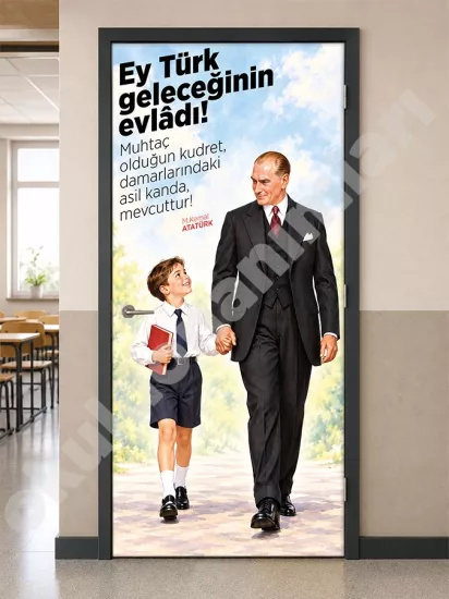 Atatürk ve Çocuklar Kapı Giydirme