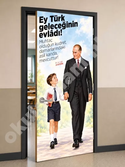 Atatürk ve Çocuklar Kapı Giydirme