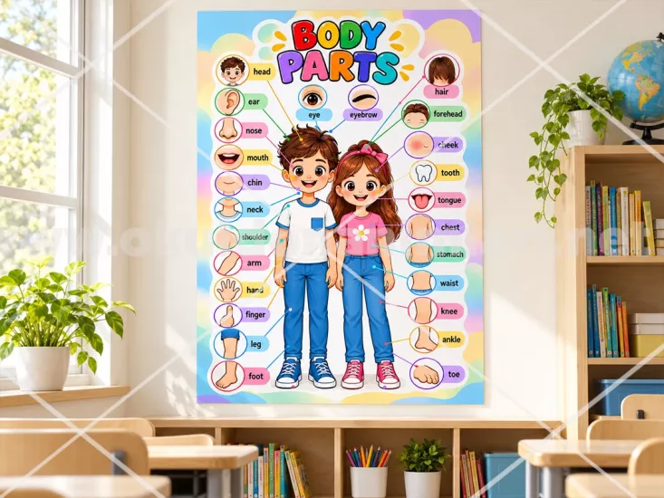 İngilizce Vücut Bölümleri Posteri 