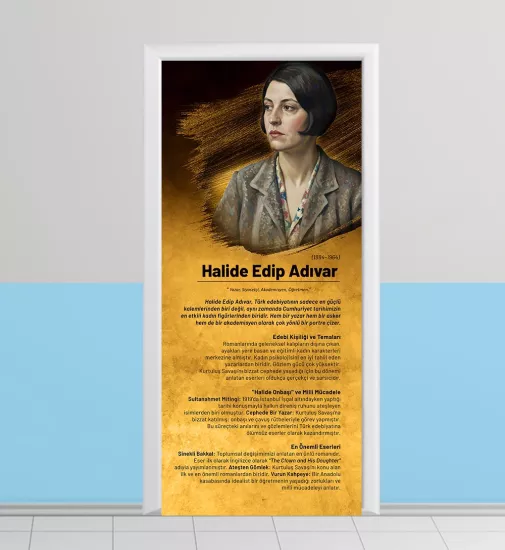 Edebiyat Temalı Okul Sınıf Kapısı