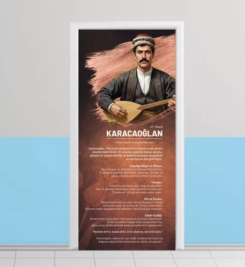 Halk Edebiyatı Temalı Okul Sınıf Kapısı