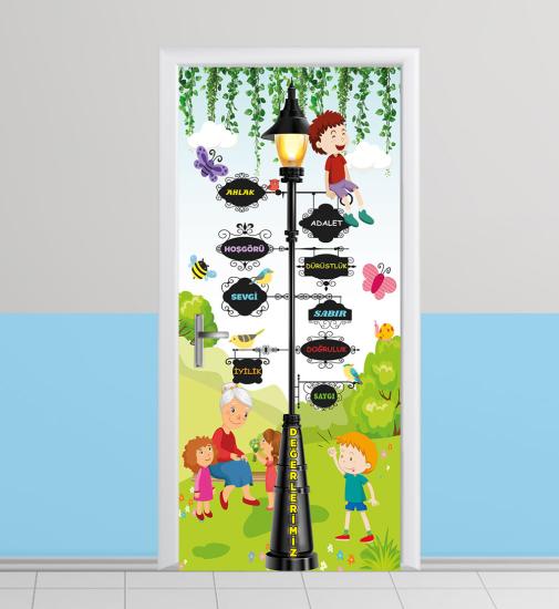 İlkokul değerler kapı giydirme