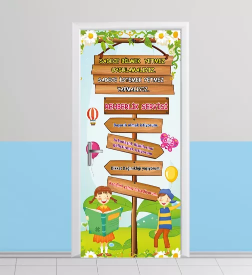 Okul Rehberlik Odası Kapı Kaplama Tasarımı