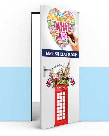 İngilizce sınıfı kapı giydirme