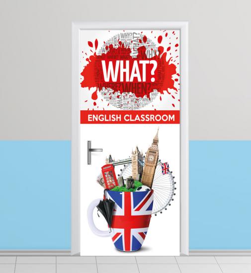 İngilizce sınıfı kapı giydirme