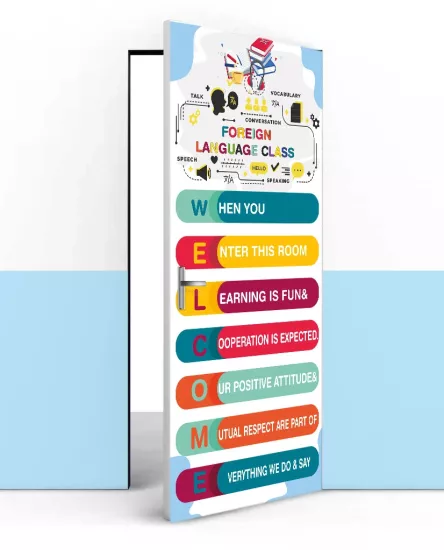 İngilizce sınıfı kapı giydirme