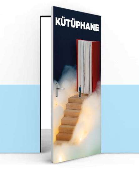 Kütüphane kapı kaplama