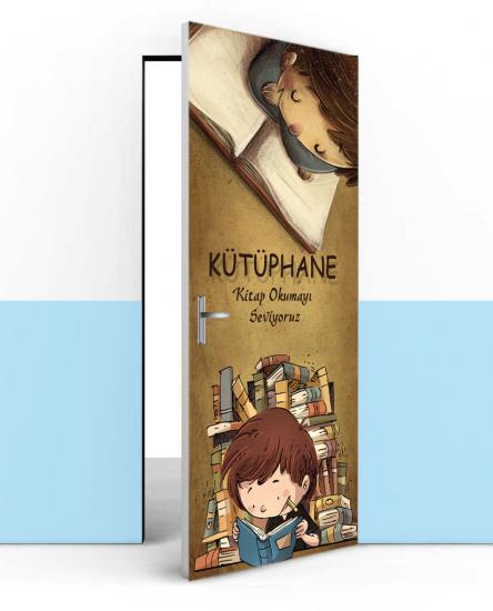 Kütüphane kapı kaplama