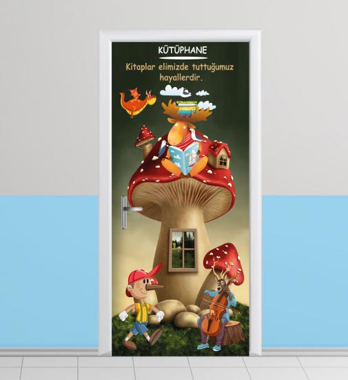 kütüphane kapı kaplama