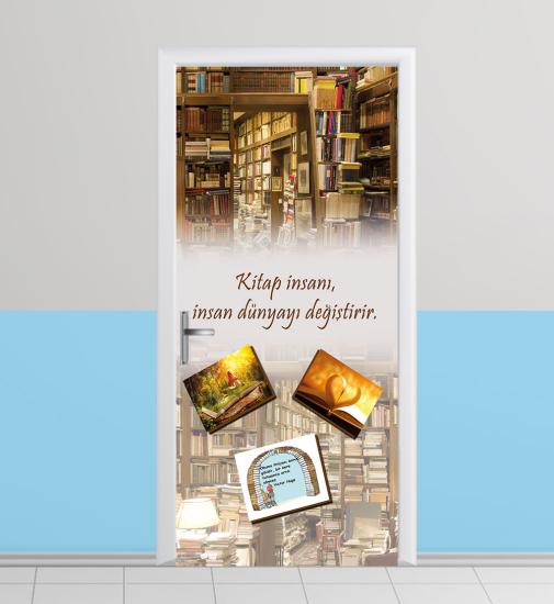 Okul kütüphane kapı kaplama