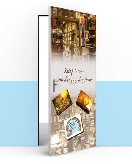 Okul kütüphane kapı kaplama