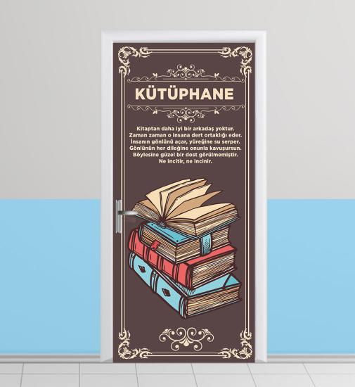 Okul kütüphane kapı kaplama