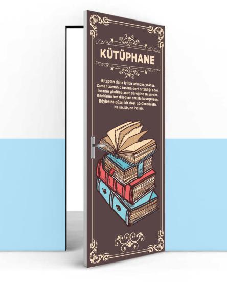 Okul kütüphane kapı kaplama