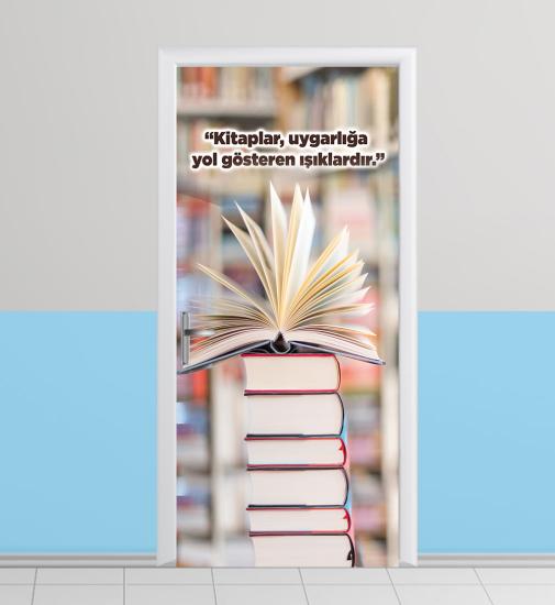 Okul kütüphane kapı kaplama