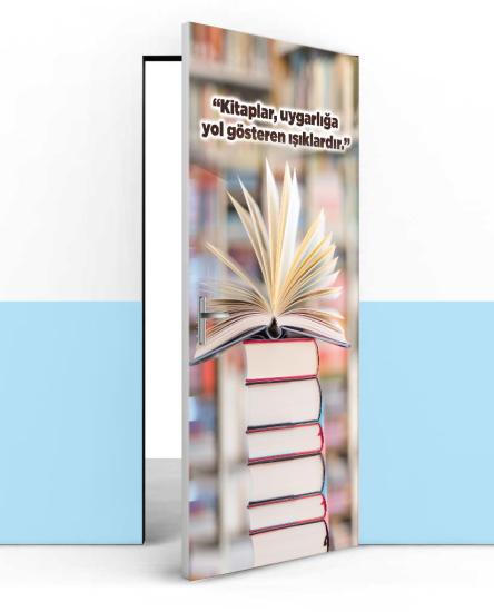 Okul kütüphane kapı kaplama