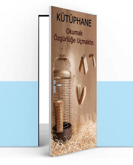 Kütüphane kapı kaplama