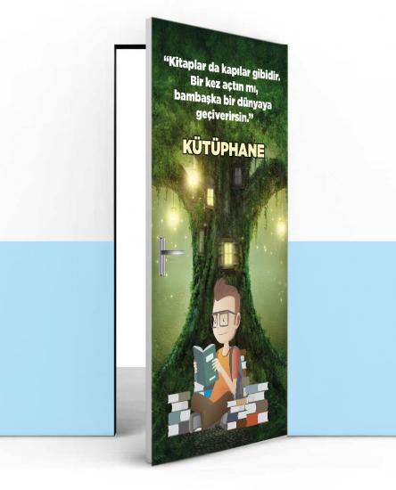 Kütüphane kapı kaplama