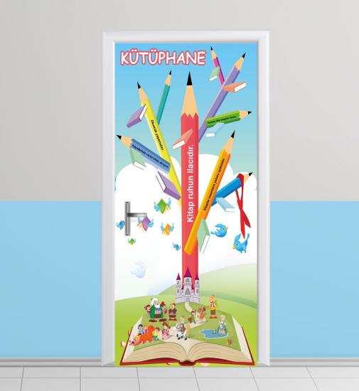 Kütüphane kapı kaplama