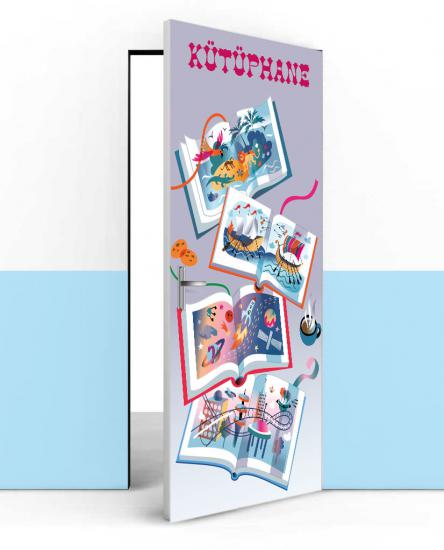 kütüphane kapı kaplama