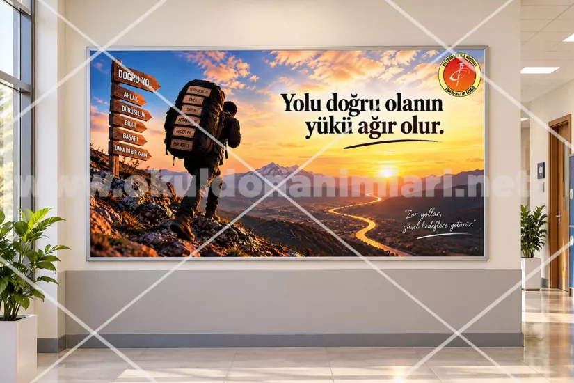 Yolu Doğru Olanın Yükü Ağır Olur Rehberlik Posteri