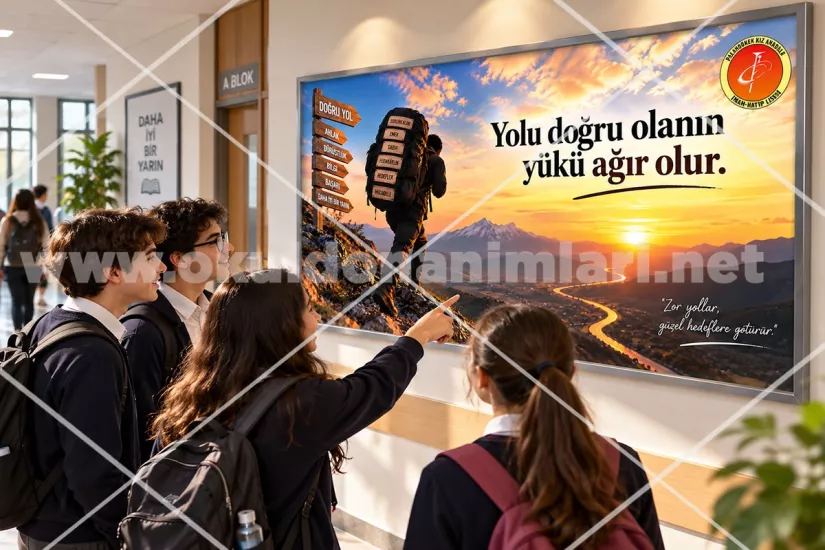 Yolu Doğru Olanın Yükü Ağır Olur Rehberlik Posteri