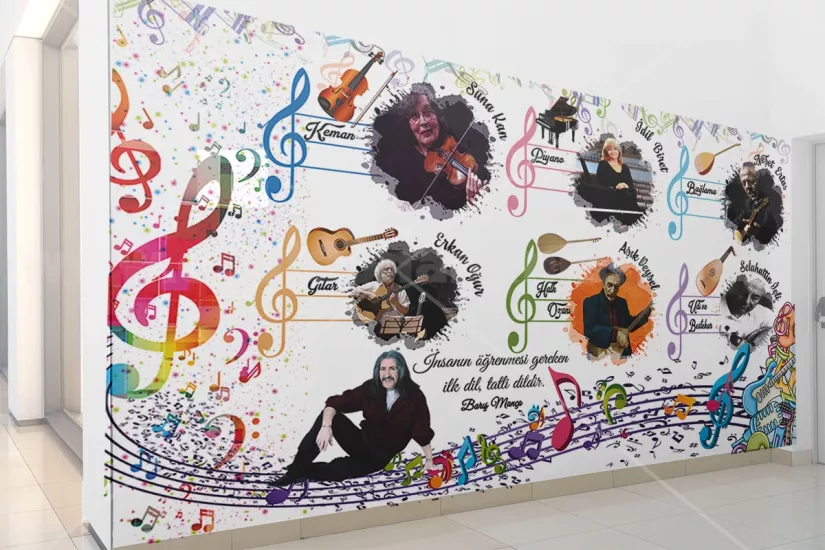 Müzik sınıfı, atölye ve okul koridorları poster